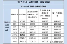 河北2023灵活就业社保缴费价格表，算算60%档次退休金图片