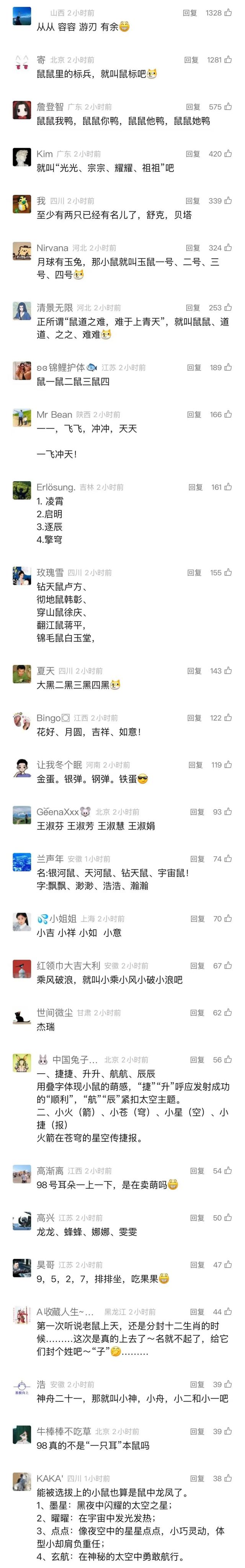 给4只“无名鼠辈”取名？网友这脑洞，要上天啊！