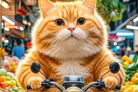 胖橘猫骑电动车逛菜市场，动作指令分享图片