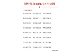 体制内领导最喜欢的六字小标题！ ​​​图片