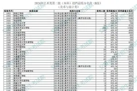 安徽2024年艺术类第二批本科投档最低分名次（B段）美术与设计类图片
