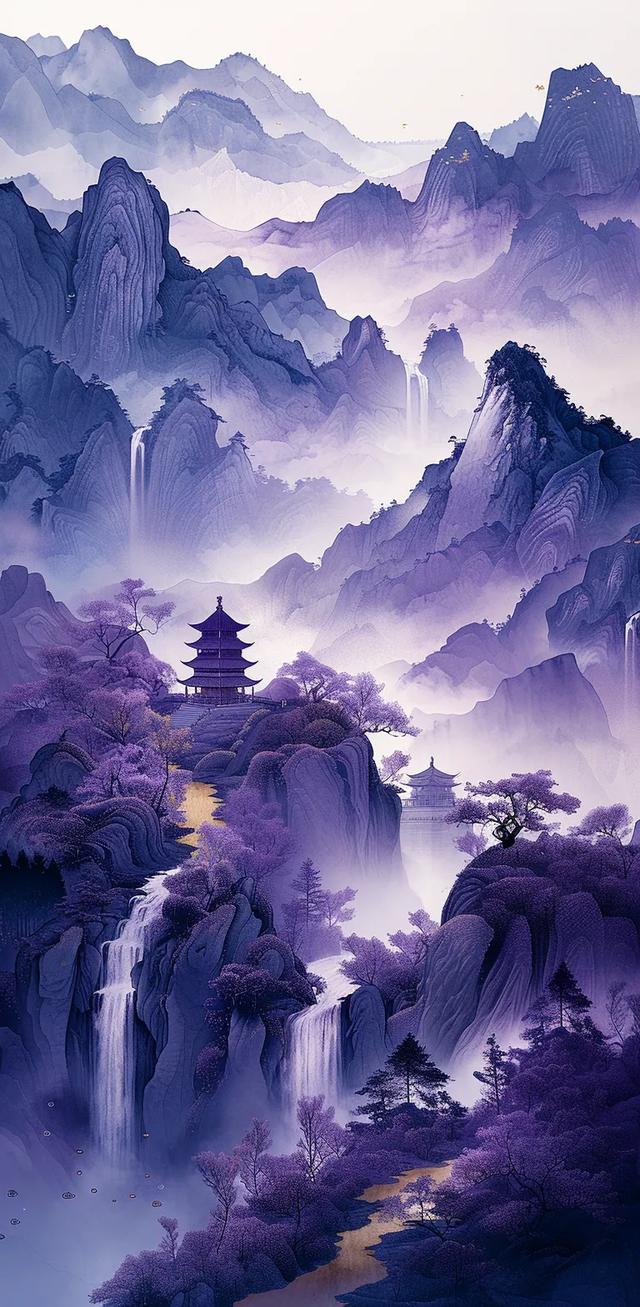 紫色山川湖海壁纸｜和舒服的人在一起 连沉默都是快乐的