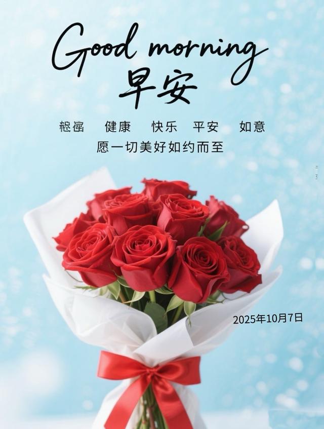 2025年10月7日早上好 早安周二愉快 早安精美美图温馨祝福语 早上好