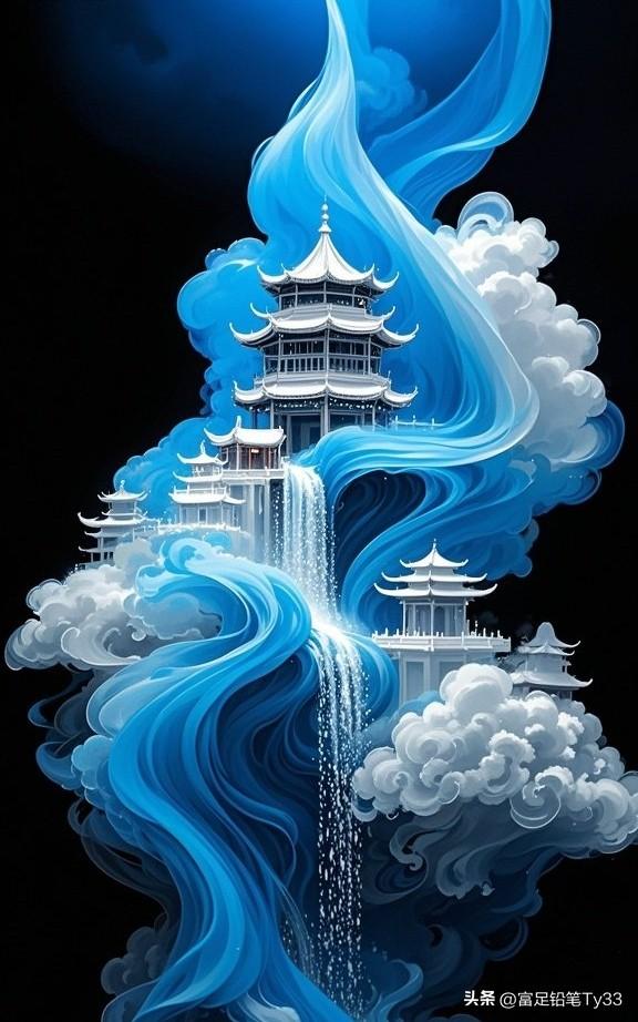梦幻仙境；云海中的古塔，宛如仙境般飘渺！