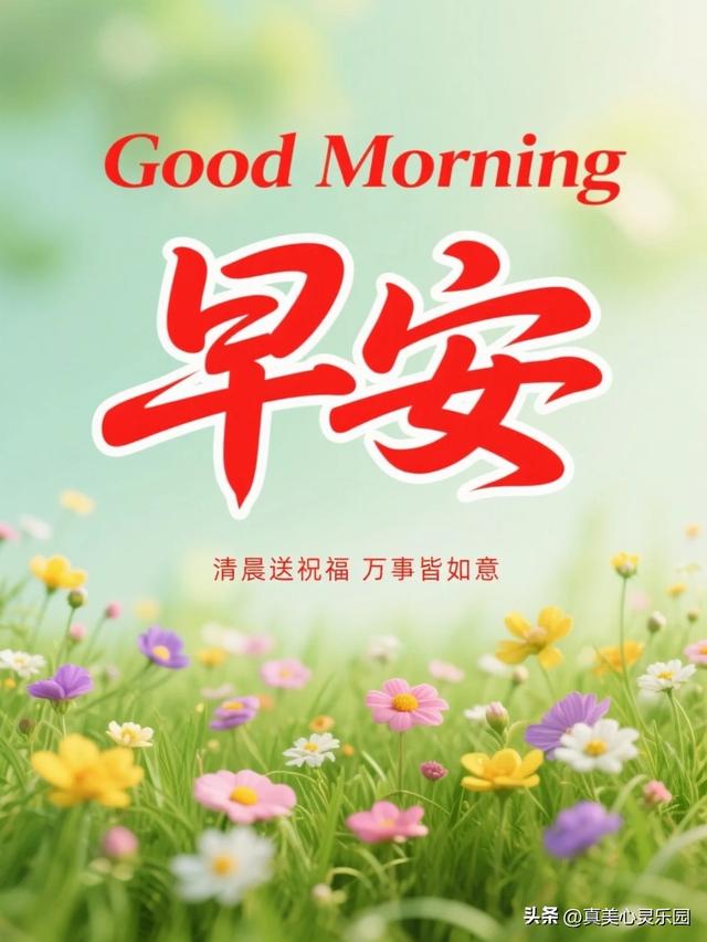 9张漂亮的早安祝福美图，愿你生活甜蜜幸福吉祥，开心快乐每一天