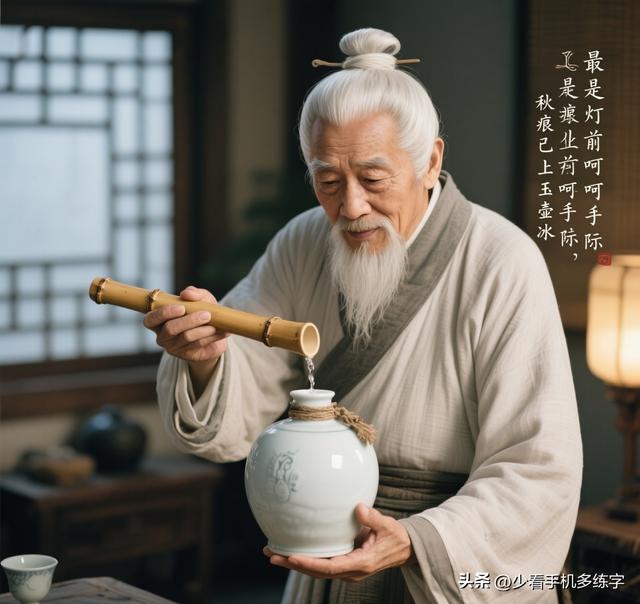 续句诗三：苍梧一叶落无声，冷雨初凝檐下晶。最是灯前呵手际