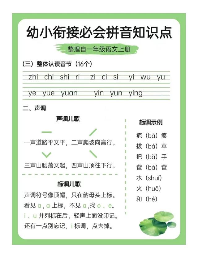 幼小衔接必会拼音+识字