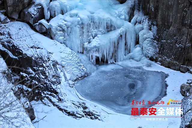 泰山彩石溪现绝美冰瀑奇观 鹦鹉崖上演冬日视觉盛宴