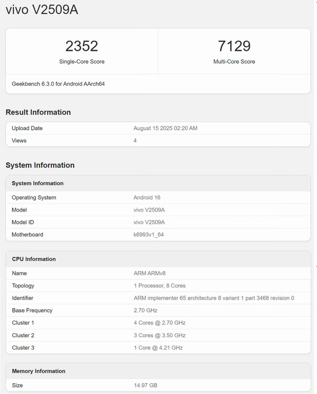 vivo X300跑分曝光：天玑9500参数进一步确认，性能大幅提升