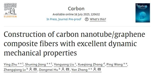 苏州大学等《Cabron》：碳纳米管/石墨烯复合纤维，用智能纺织品