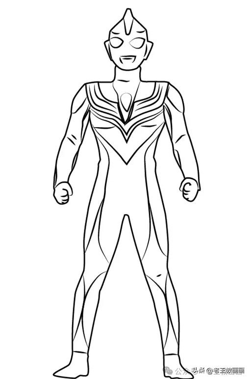 孩子们的最爱，奥特曼线稿资料，临摹涂色