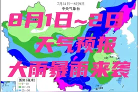 强降雨高温形势大变！1日~2日天气预报，大雨暴雨来袭分布如下图片