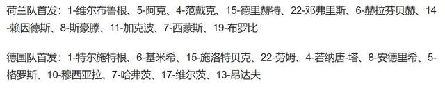 欧国联-荷兰2-2德国 赖因德斯闪击 昂达夫处子球 基米希破门