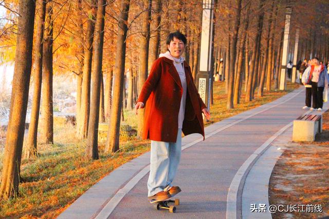 河南淮滨：湖畔杉红，游人来