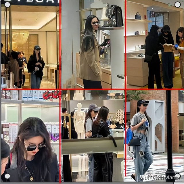 刘亦菲逛LV店被偶遇，试衣专注忘镜头，网友：这“骨相”太能打了