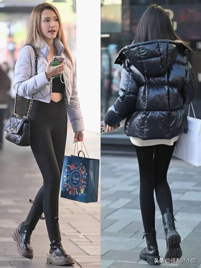 去了北京才发现：三里屯满街都是“羽绒服+裤子”穿搭，保暖高级
