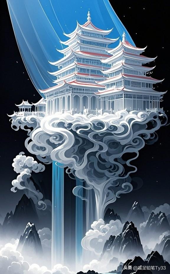 梦幻仙境；云海中的古塔，宛如仙境般飘渺！