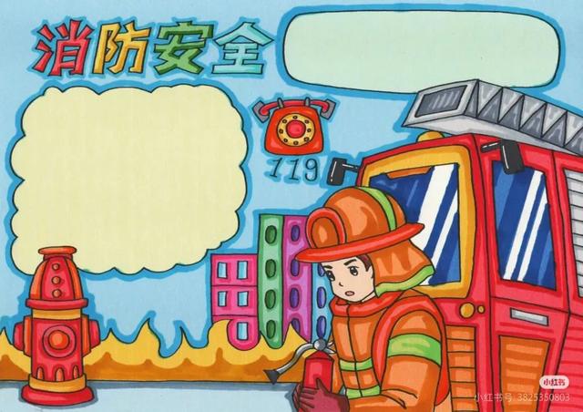 网络安全主题画，手抄报➕消防安全手抄报！很精美的素材，收藏！
