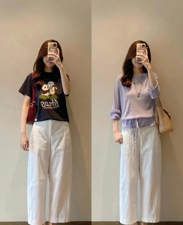 白裤子配什么衣服才能清爽又高级，红色是不错的选择