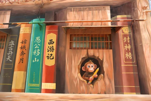 济源五龙口镇山口村，一处神话主题村落，能看到众多神话卡通壁画