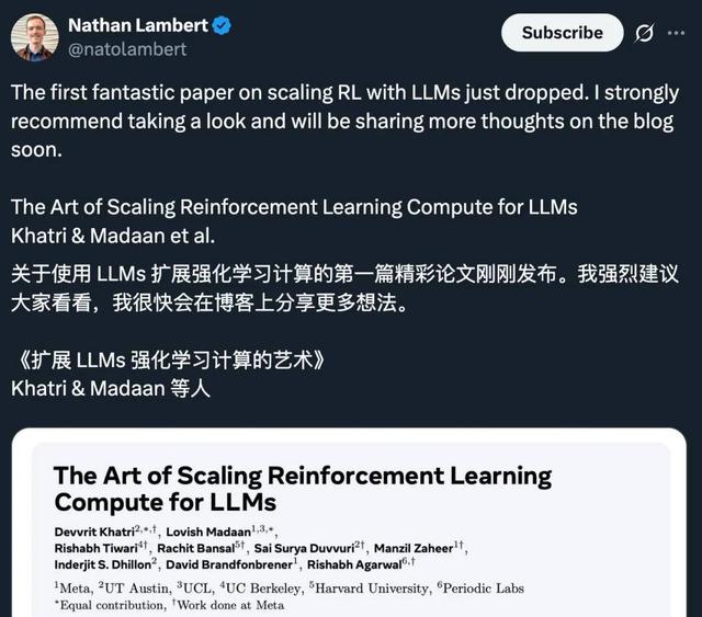 Meta用40万个GPU小时做了一个实验，只为弄清强化学习Scaling Law