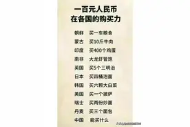 一百元人民币在各国的购买力，看完涨知识了！图片