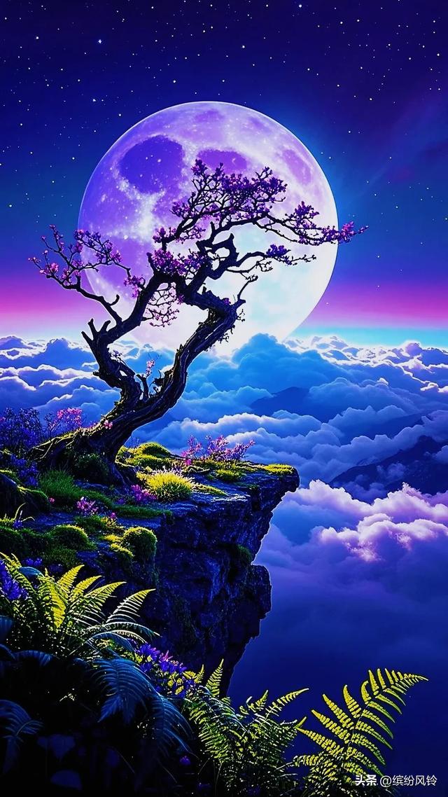 当月光吻醒云海，群山便成了仙境的注脚