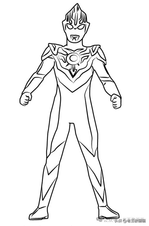 孩子们的最爱，奥特曼线稿资料，临摹涂色