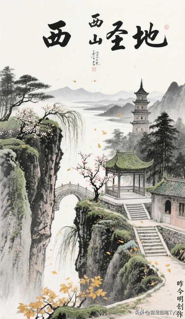 探秘西山：水墨仙境中古塔与瀑布的诗意交响！
