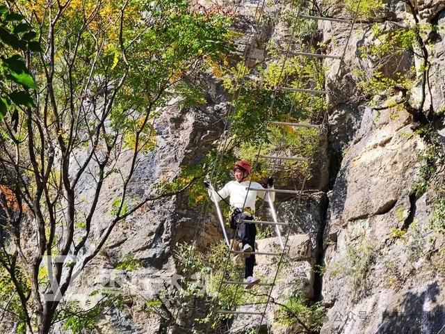 红叶季，在枣庄抱犊崮崖壁上拍到我的人生照片！