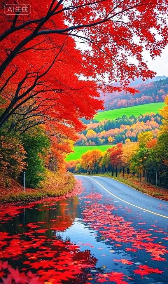 这枫路美炸！秋意全裹在红里了