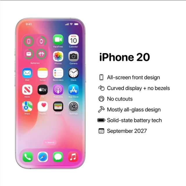 iPhone 20实锤：跳过19直命名，真全面屏+四曲面2027炸场