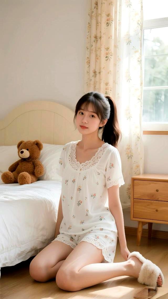 宅家治愈系穿搭｜温柔碎花睡衣+毛绒拖，把清晨时光过成诗