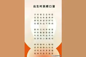 出生时辰顺口溜、出生年月五行自查表，值得细细品味。图片