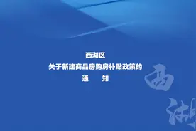 重磅！西湖区明确：这类人买房，补贴15万！图片