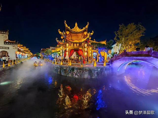 云梦夜未央：楚王城公园楚王天下大舞台、祥云湾灯火里的千年回响