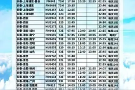 长春龙嘉国际机场2025年夏秋航季航班时刻表图片
