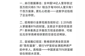 DeepSeek分析：中国有100万存款的有多少人？看完数据我沉默了图片