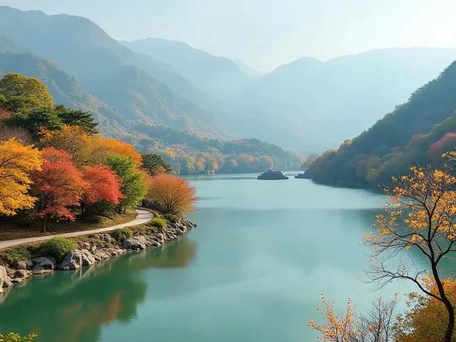 秋日的湖畔