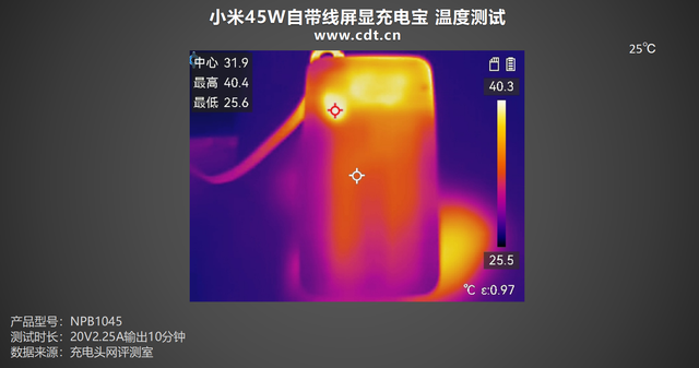 小米45W自带线屏显充电宝评测：私有协议让米系设备快充无忧