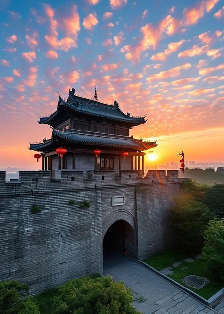 今日小雪初晴，襄阳变身美拉德色系的山水画框！