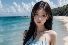 AI美女图集，AI美女写真图集，海边夏天的风~ 4图片