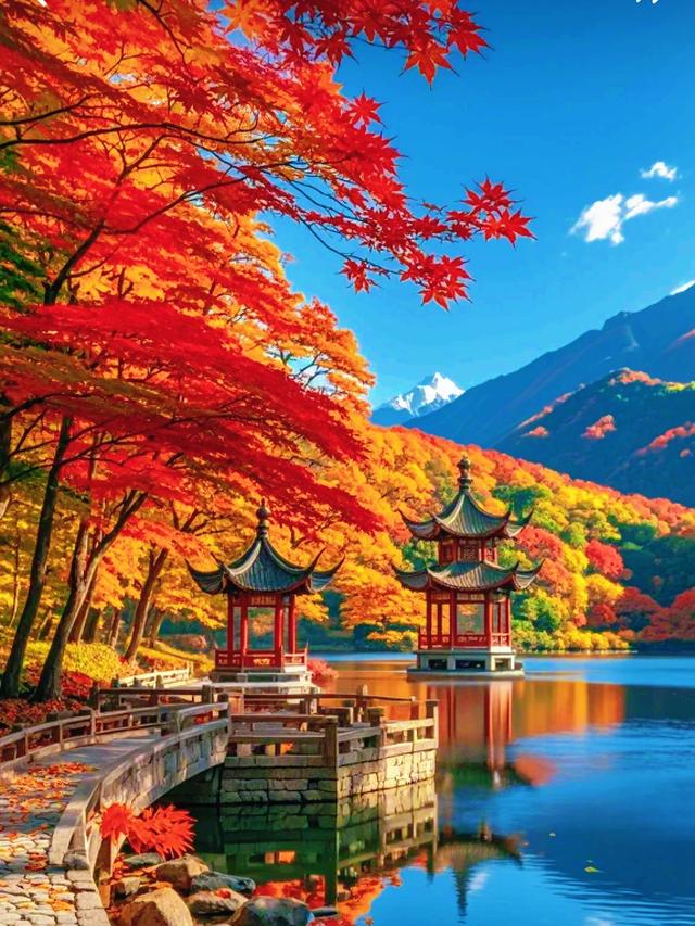 秋日湖畔简直是人间仙境，太唯美了