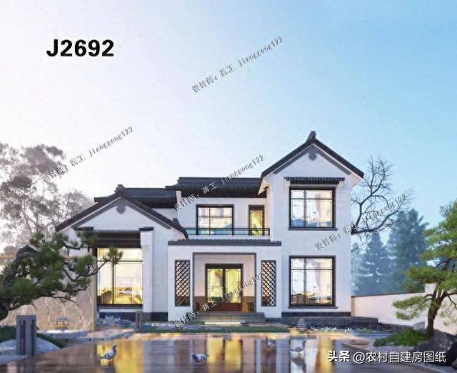 4款二层农村别墅，中式三合院设计，40万就够建一栋