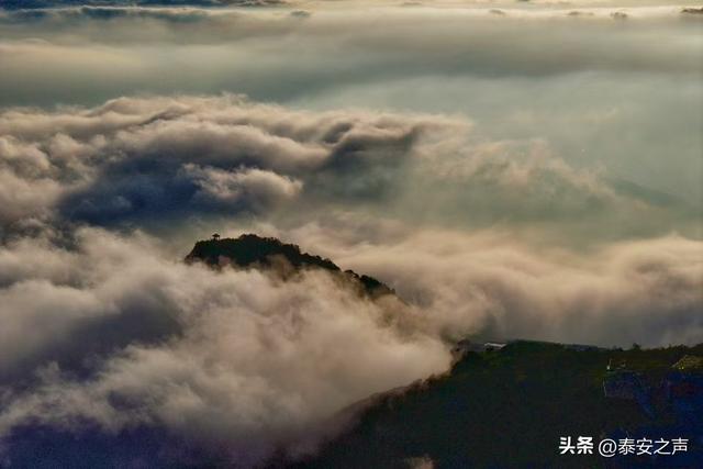 云海拥岱顶 落日绘天青