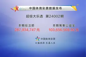 大乐透第24002期开奖信息：二区号码断层，后区连号。图片