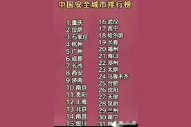 终于有人把“中国安全城市排行榜”整理出来了，第一名是重庆图片
