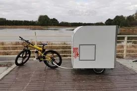 百公里一身汗，自行车拖挂折叠房车来了，单车牵引拓展露营车旅行图片