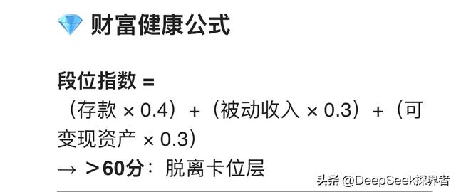 DeepSeek分析：中国家庭存款分八级，50%人卡在第4级！