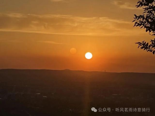 夜骑大美六合，马头山观日落。